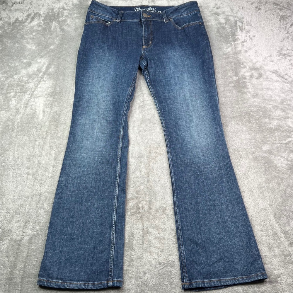 Wrangler‎ Bootcut Jeans Womens 15x34 Blue Solid Stretch Denim Western Cowgirl